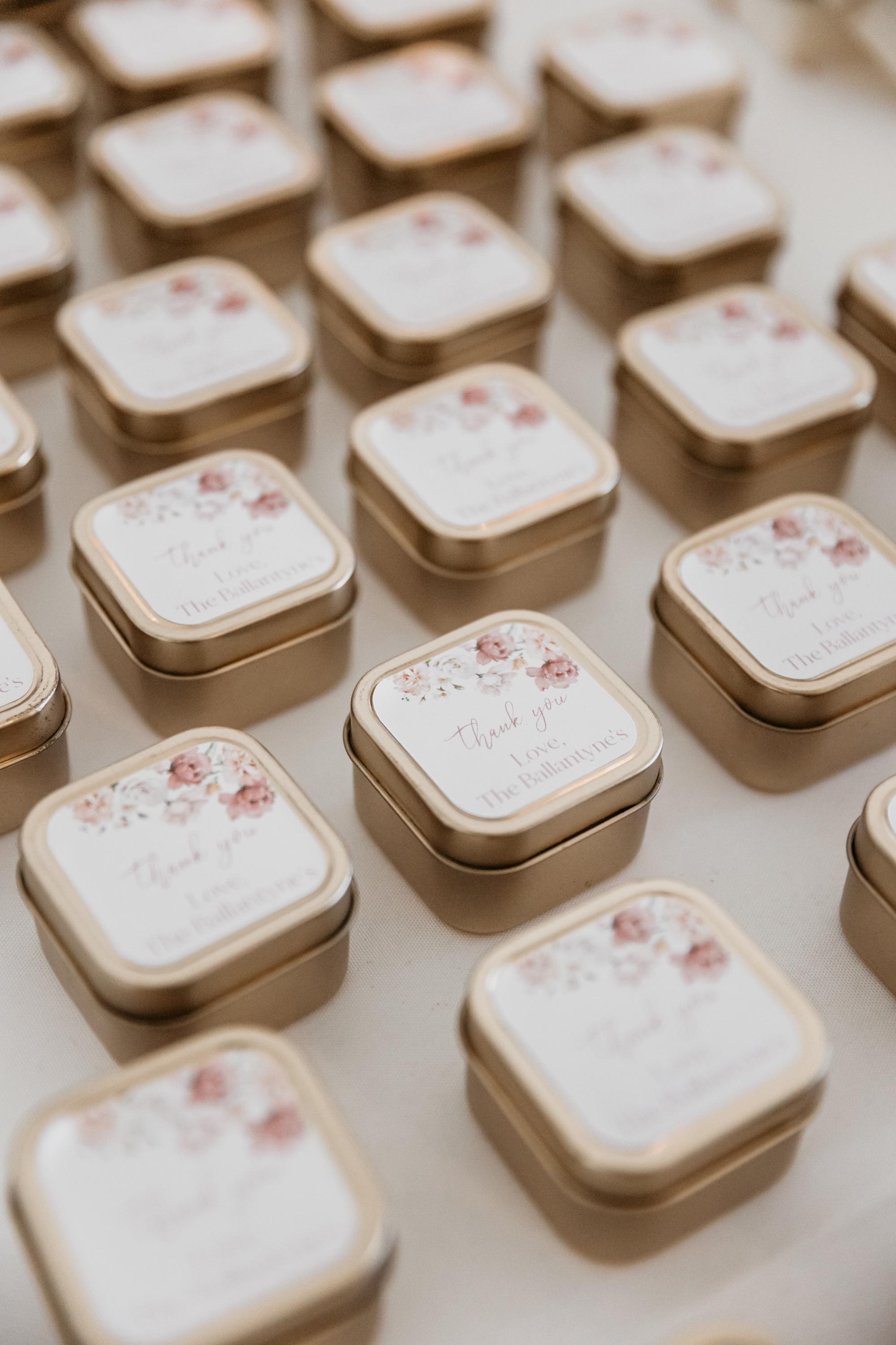 Mini Gold Tin Candle Wedding Favors - Personalized Candle Gift for ...