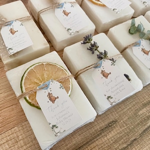 Winnie the Pooh Baby Shower Favors – Handmade Soap Bars – Personalized Set of 8 – Essential Oil Soap – Cute Guest Gifts