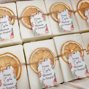 Cadeaux de douche nuptiale Agrumes - Barres de savon personnalisées faites main image 8