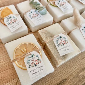 Woodland Baby Shower Favors – Handmade Soap Bars with Essential Oils – Personalized Set of 8