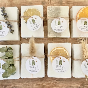 handmade bars of soap for personalized baby shower favors