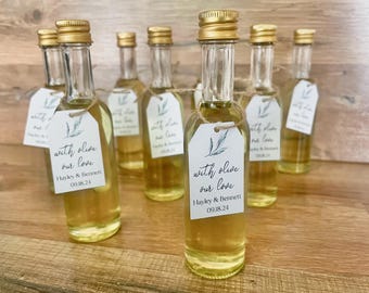 Personalized Olive Oil Wedding Favors  - Italian Bridal Shower Favors, “With Olive Our Love” Party Gifts