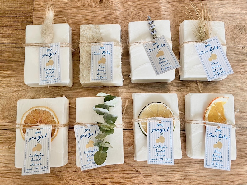 handmade bars of soap for baby shower favors