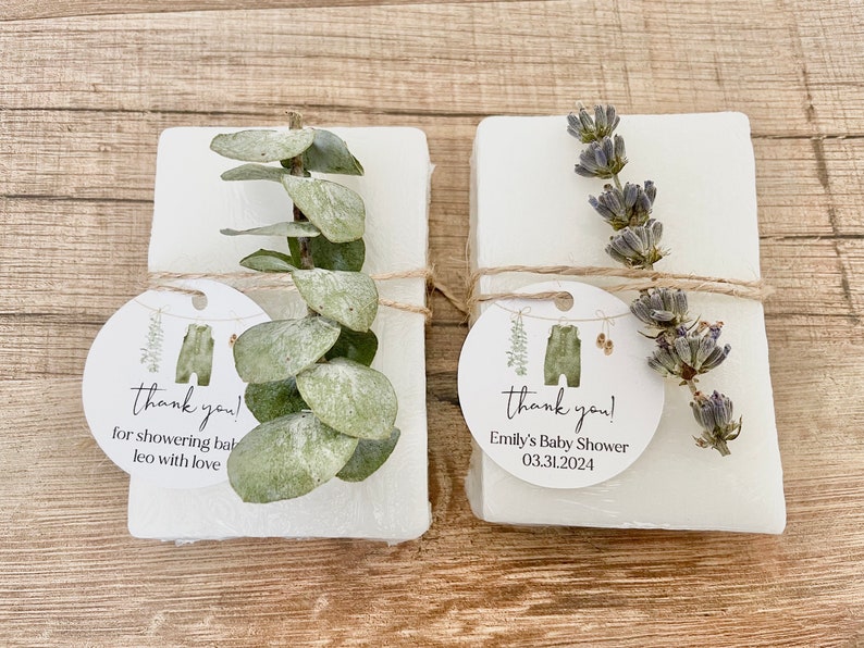handmade bars of soap for personalized baby shower favors