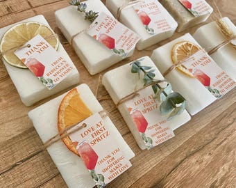 Love at First Spritz Personalized Soap Wedding Shower Favors - Custom Bridal Party Gifts for Guests