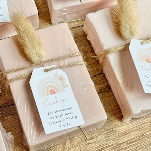 Pink Boho Rainbow Girl Baby Shower Soap Favors set of 8