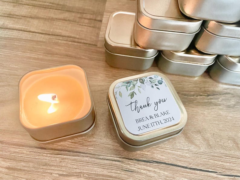 Personalized Mini Soy Candle Wedding Favors