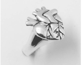 Anello Cuore Anatomico / Argento 925 ,anello cuore argento, anello cuore, amore anello , anello donna argento, anello uomo, san valentino