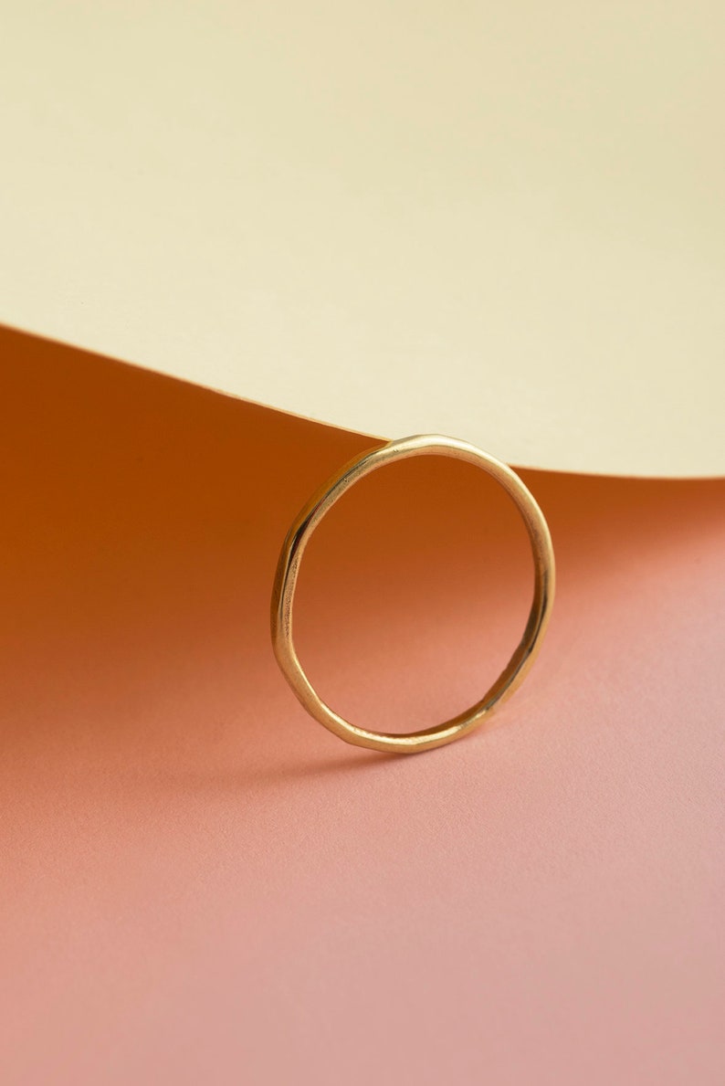 Fedina Ottone anello donna impilabile anello donna minimalista anello minimal anello pollice anello fino anello dorato cliofiorejewels image 3