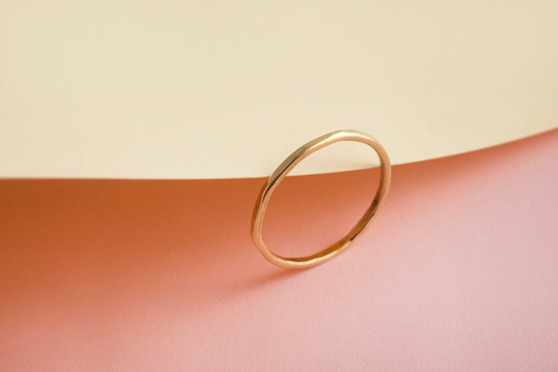 Fedina Ottone anello donna impilabile anello donna minimalista anello minimal anello pollice anello fino anello dorato cliofiorejewels image 5