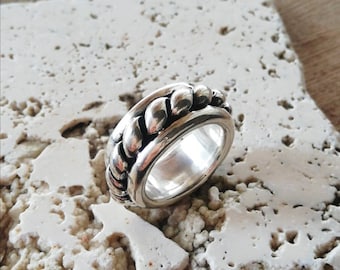 Anello TORCION argento 925, anello uomo, anello fascia, anello artigianale uomo, anello treccia argento