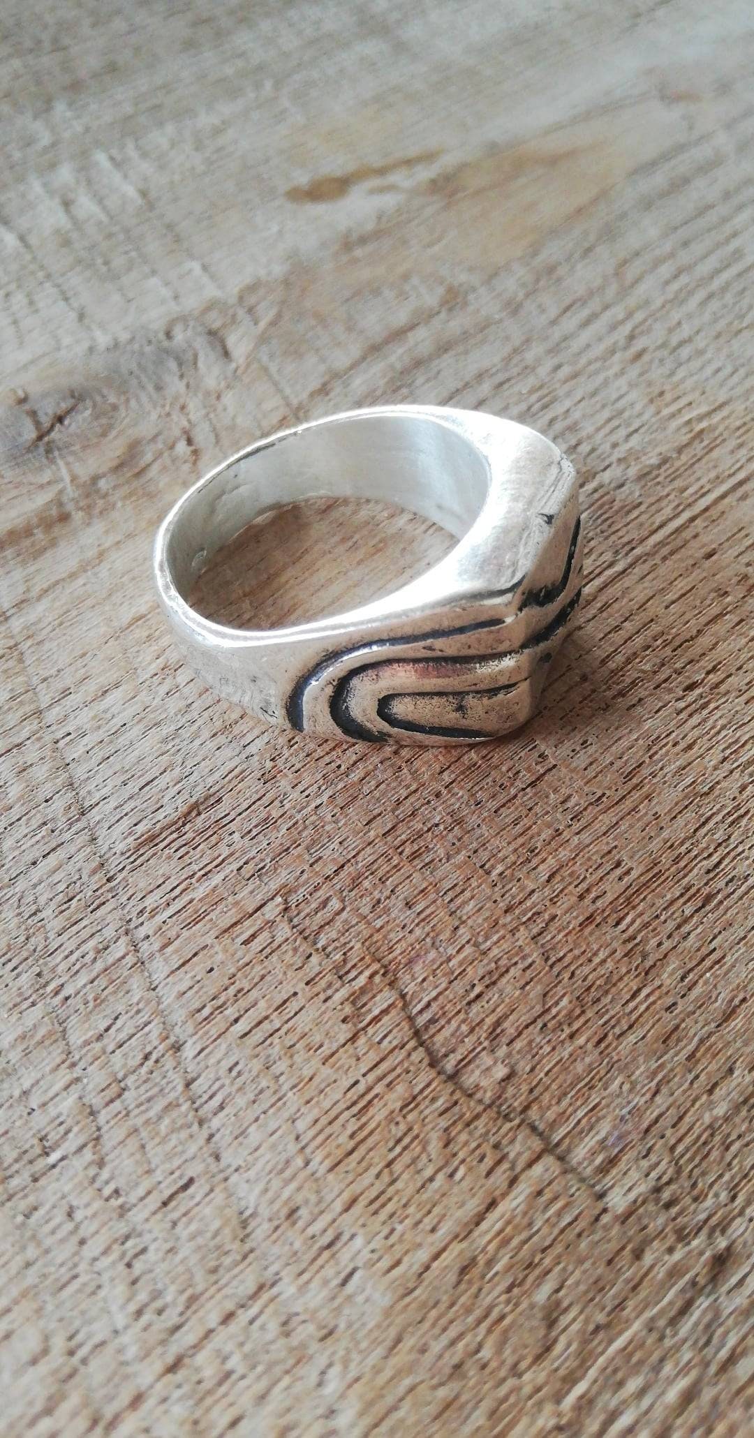 Anello Sigillo Grezzo Uomo Sigillo Uomo Anello Uomo Anello Brutalista anello Artigianale Anello Fatto a Mano Argento Etsy