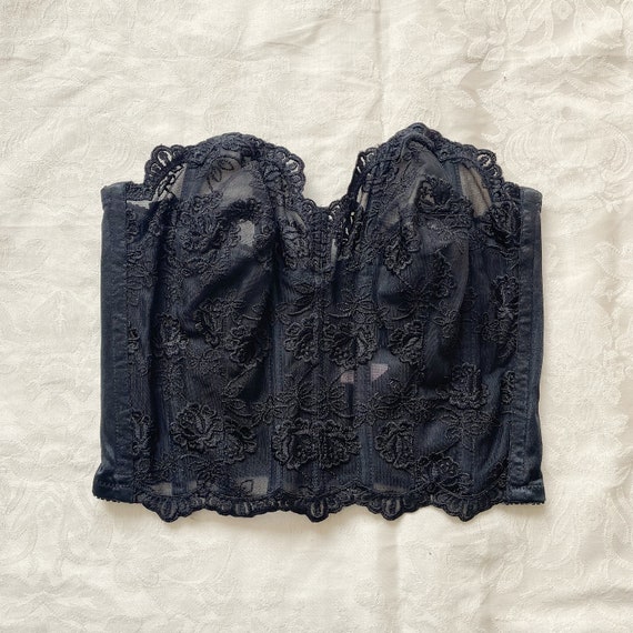 Vintage 90’s black lace Victoria’s Secret bustier… - image 2