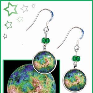 Pendientes Venus de plata de ley, colgantes, de botón o con clip. + Tarjeta fotográfica GRATIS