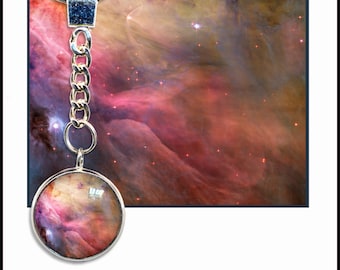 Pink Nebula Keyring, Pink Nebula Keychain, Space Gift for Girls, Space Gift For Mom. Star Gifts Uk, Science Keyring, Science Gift for Her