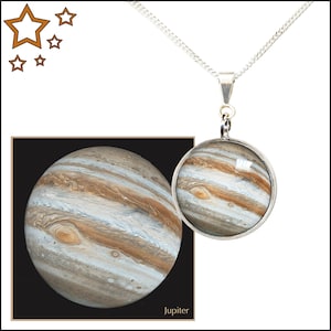 Jupiter Pendant on a Sterling Silver chain with informative photo card in black gift box