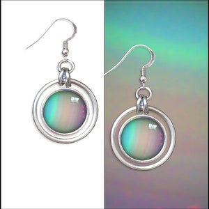 Pendientes Planet Uranus Hoop con tarjeta de foto GRATIS