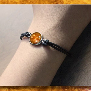 Pulsera de cuerda solar con tarjeta fotográfica informativa GRATIS. Joyería de arte espacial