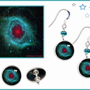 Orecchini Nebulosa Elica Argento, Pendenti, Borchie o Clip con biglietto di auguri GRATUITO o biglietto fotografico