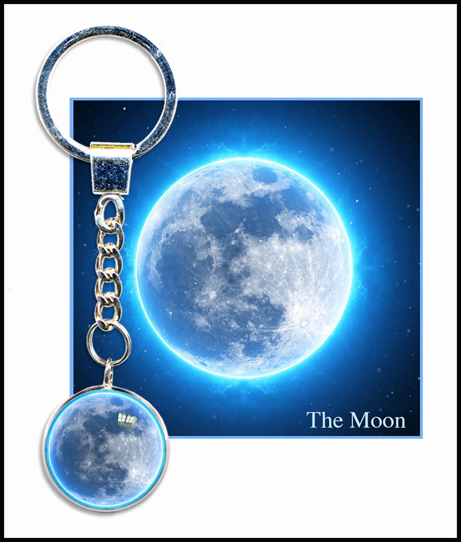 Moon Key Ring Blue Moon Keychain, Space Gift for Boys, Space Gift for  Girls. Keyrings for Boys, Keyring for Girls 