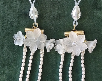 Milky White Nipple Dangles for the Wedding Night, nipple jewelry, breast jewelry, non piercing intimate jewelry, fetish jewelry