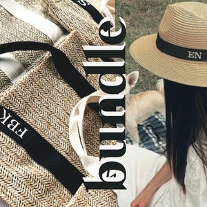 BUNDLE - St Tropez Straw Beach Bag & Fedora Hat