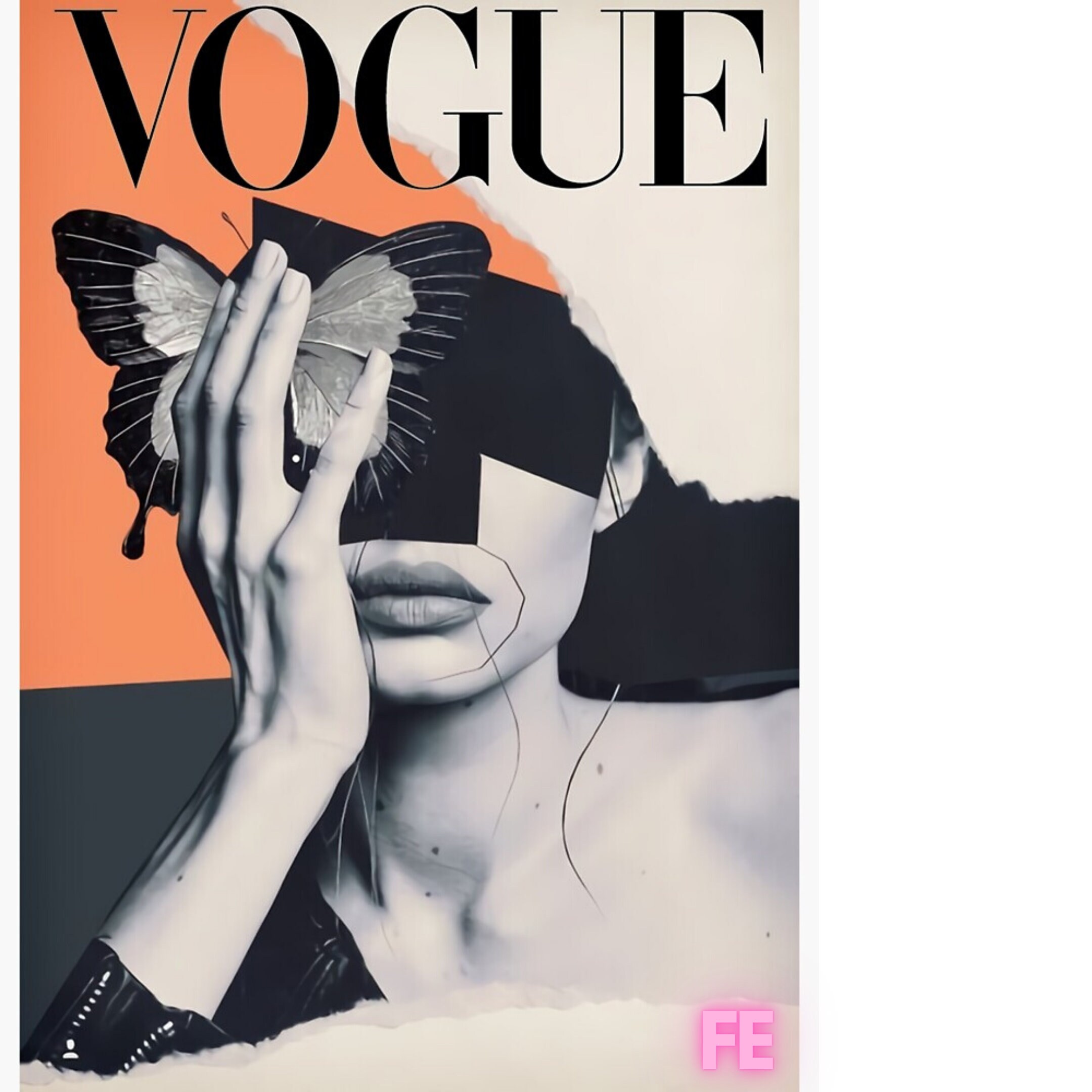 Vogue Inspiriert Cover Schmetterling Gigi Hadid Etsy