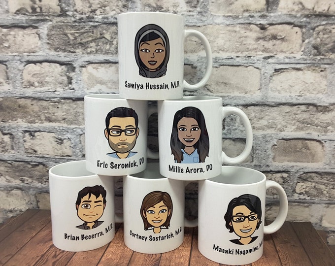 Corporate Gifts, Intern Gift, Custom Mugs, Personalized Mug, Picture Mugs, Funny Mugs, Best Friend Gift, Caricatures Mug, Coworker Gift