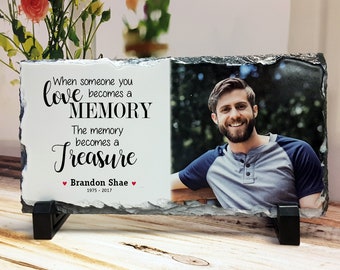 When someone you love becomes a memory, Memorial Plaque, In Loving Memory Sign, Remembrance Gifts, Memorial Photo Gift, Sympathy Gift Dad