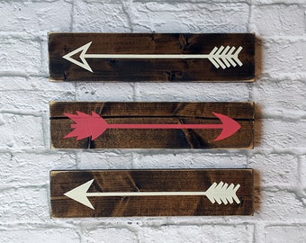 Rustic Wooden Arrows - 3 PIece Set, Farmhouse Decor, Wooden Arrow, Arrow Decor, Baby Room Decor, Wooden Arrow Wall Art