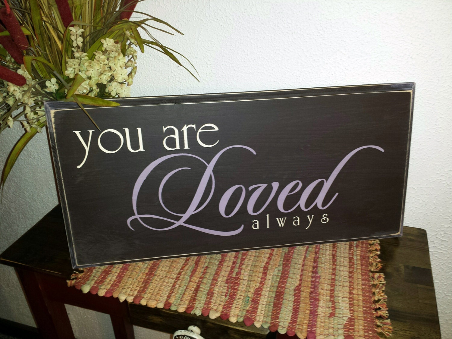 You Are Loved Wood Sign Hand Painted and Distressed. Etsy