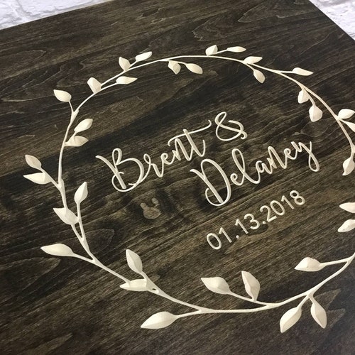 Wedding Guest Book Alternative, Unique Wedding Guestbooks, Wedding Guestbook, Wood Guestbook Sign, shops Beautifully Engraved Wedding Guestbook