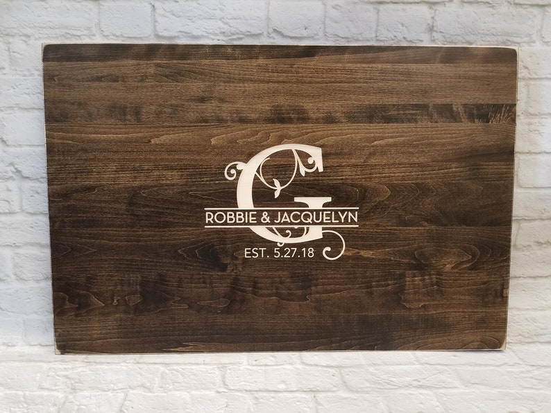 Letter Guestbook Sign Floral Letter Guestbook Wood Letter Etsy