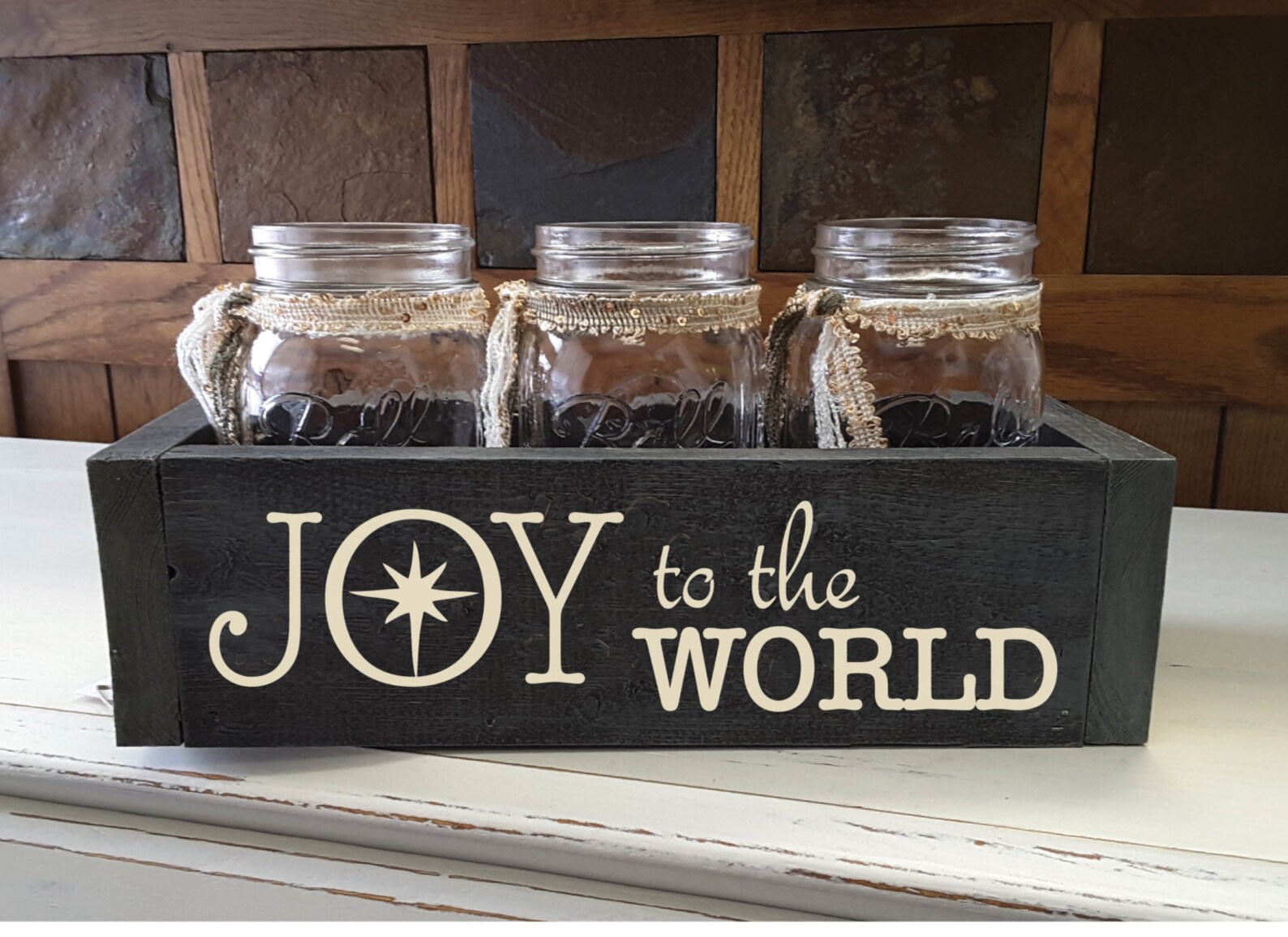 Custom Mason Jar Planter Box Carved Planter Box Mason Jar Etsy