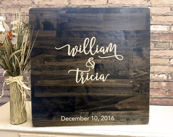 Rustic Wedding Guest Book, Carved Guest Book Alternative, Wood Wedding Sign, Guest Book