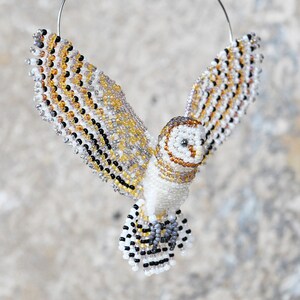 Great Horned Owl Ornament Beaded Owl Suncatcher Artwork Etsy Great Horned Owl Ornament Beaded Owl Suncatcher Artwork Etsy