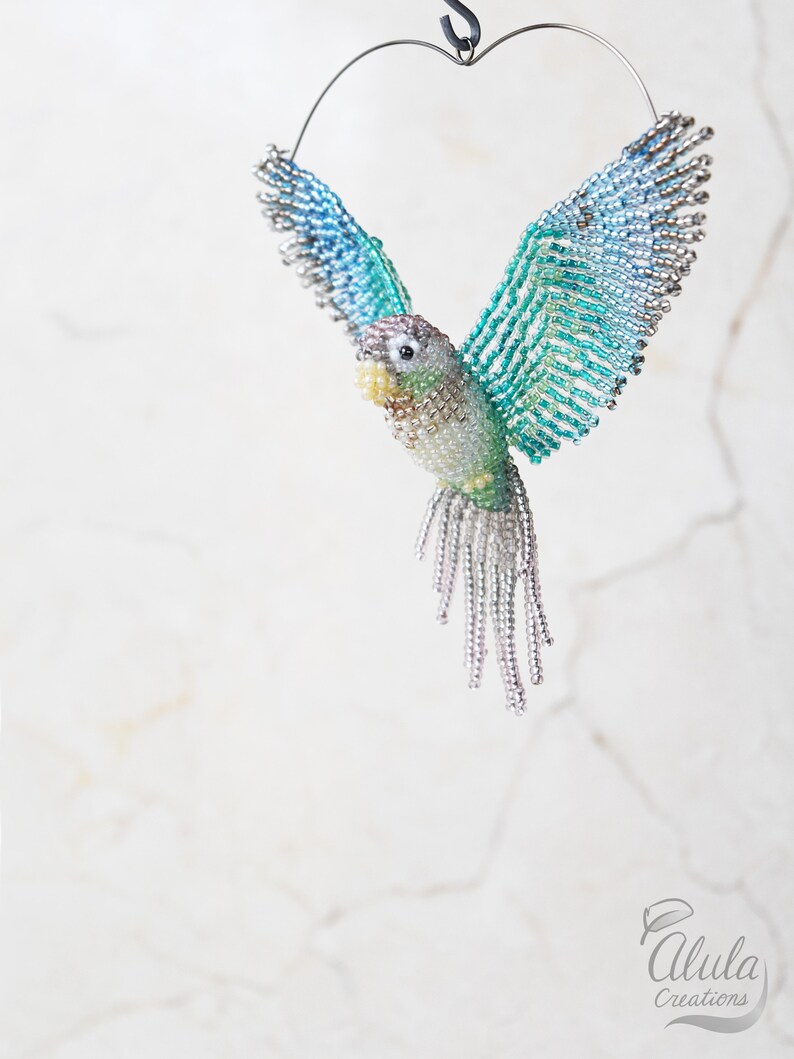 Cinnamon Turquoise Green Cheeked Conure Bird Ornament Etsy