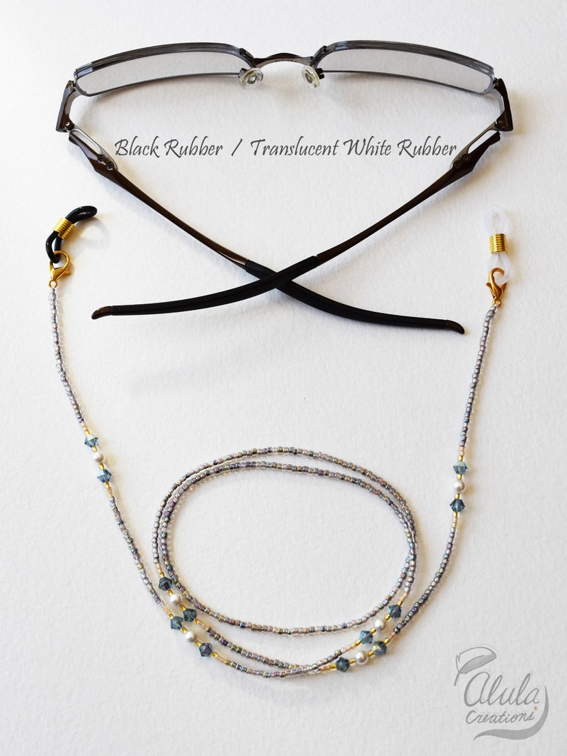 Crystal Glasses Chain Eyeglass Holder Necklace Reading Etsy