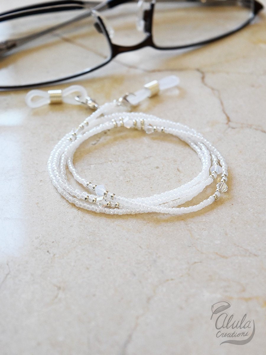 Swarovski Eyeglasses Chain, Eyeglass Holder Necklace, Reading Glasses…