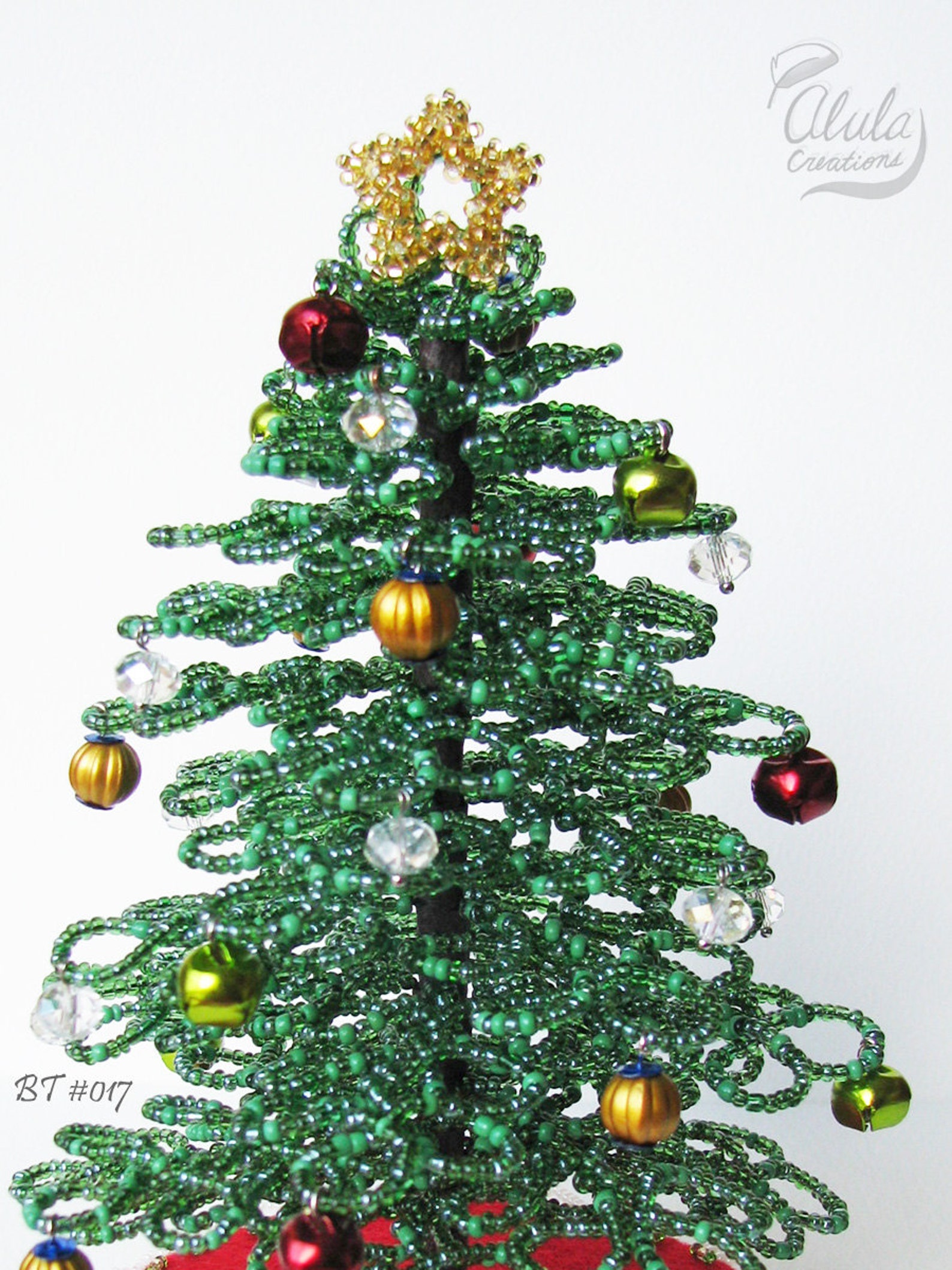 Beaded Christmas Tree Miniature Christmas Tree Tabletop Etsy