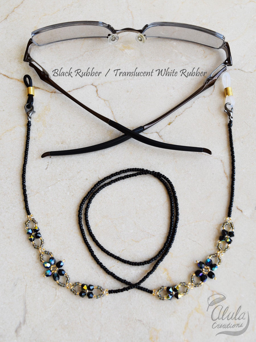 Beaded Woven Glass Chain Eyeglass Holder Necklace Reading Etsy