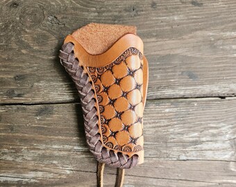 Handmade Leather Knife Sheath Belt Loop Holster for Pocket and Folding Knives Rustic Leather Knife Holster Custom Belt Loop Sheath