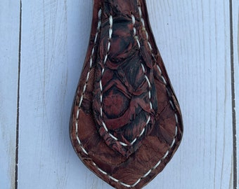 Luxury Keychain, Exotic Leather Keychain, Brown Keychain, Keychain, Key Fob, Leather Keychain