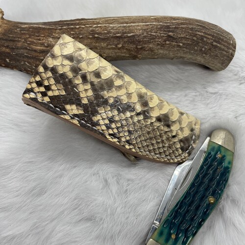 Exotic Skin Knife Sheath, Trapper Knife Sheath, Folding Knife Sheath