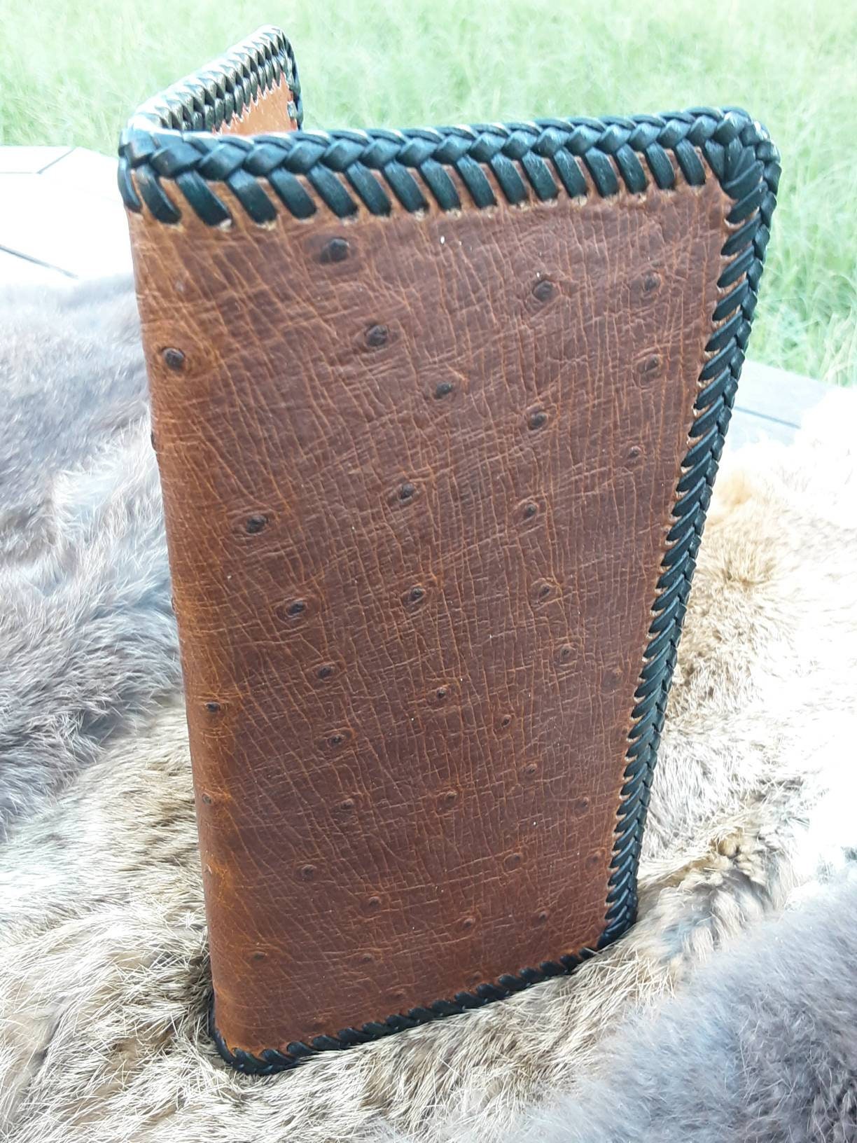 Genuine Ostrich Leather Wallet Luxury Mens Leather Wallet Etsy