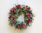 Wreath, Silk Flower Wreath, Artificial Wreath, Seasonal Wreath, Flower Wreath, Floral Wreath, Door Wreath