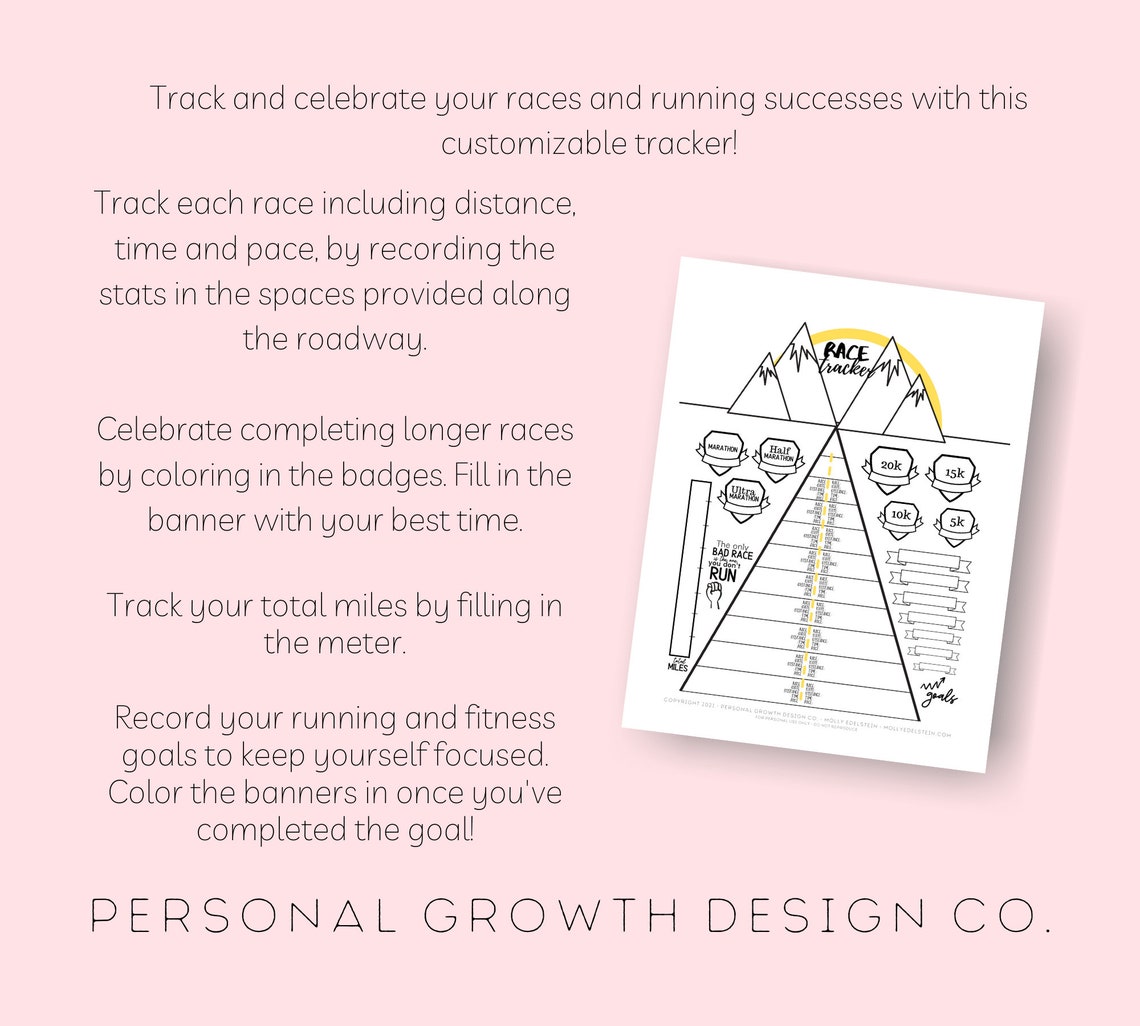 Run Tracker Running Planner Fitness Tracker Run Planner Etsy