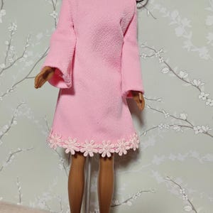 Retro 60&#39;s Mod Pink Minidress for Silkstone and Vintage Fashion Dolls.