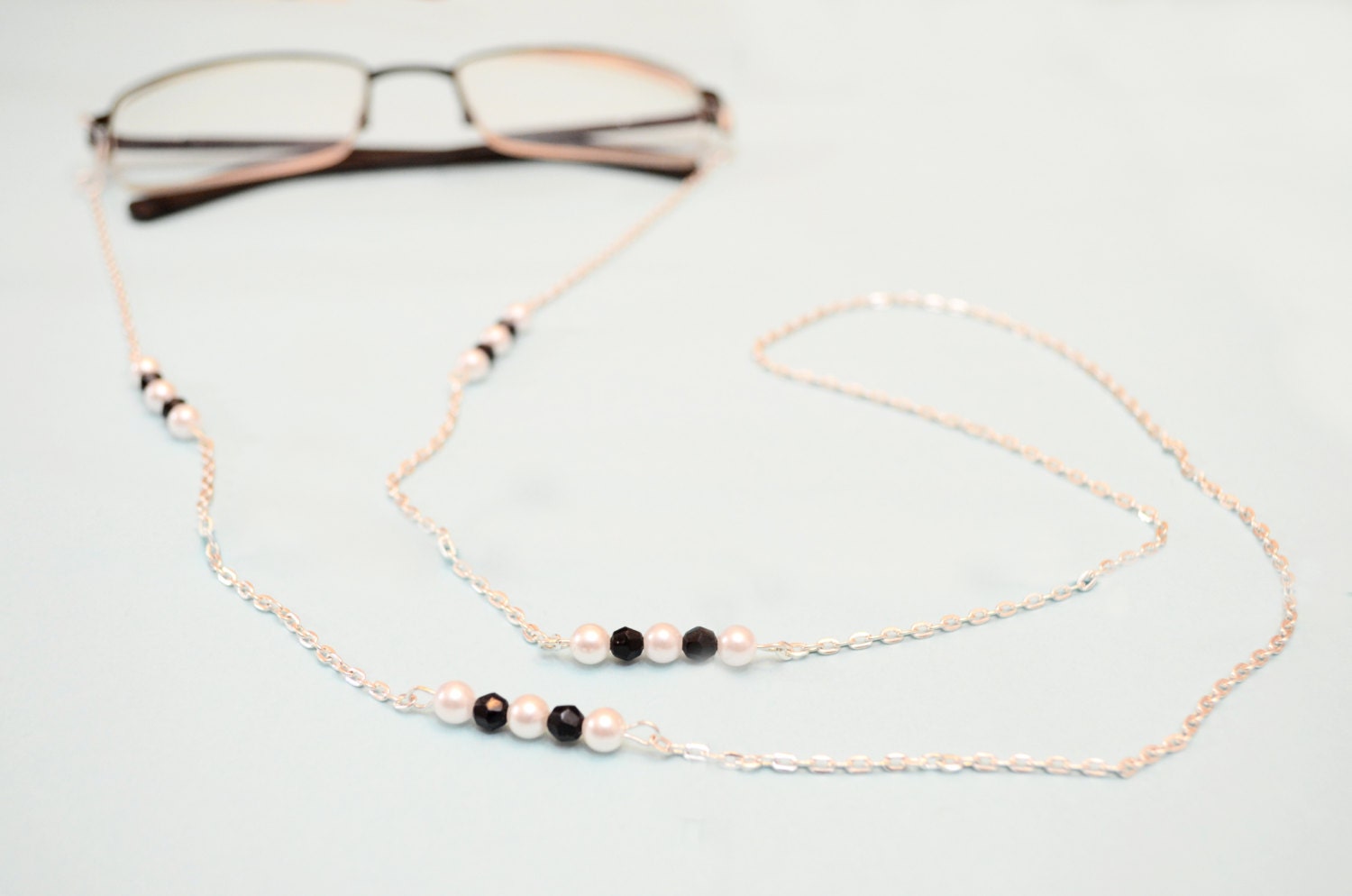 Black and White Bead Eye Glasses Chain Spectacle Chain Eye Etsy