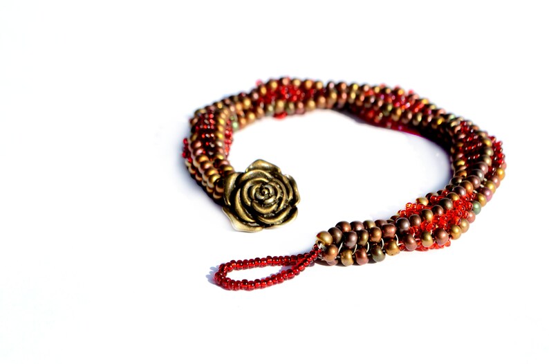 Snake Skin Bracelet made with acrylic and seed beads beaded Etsy